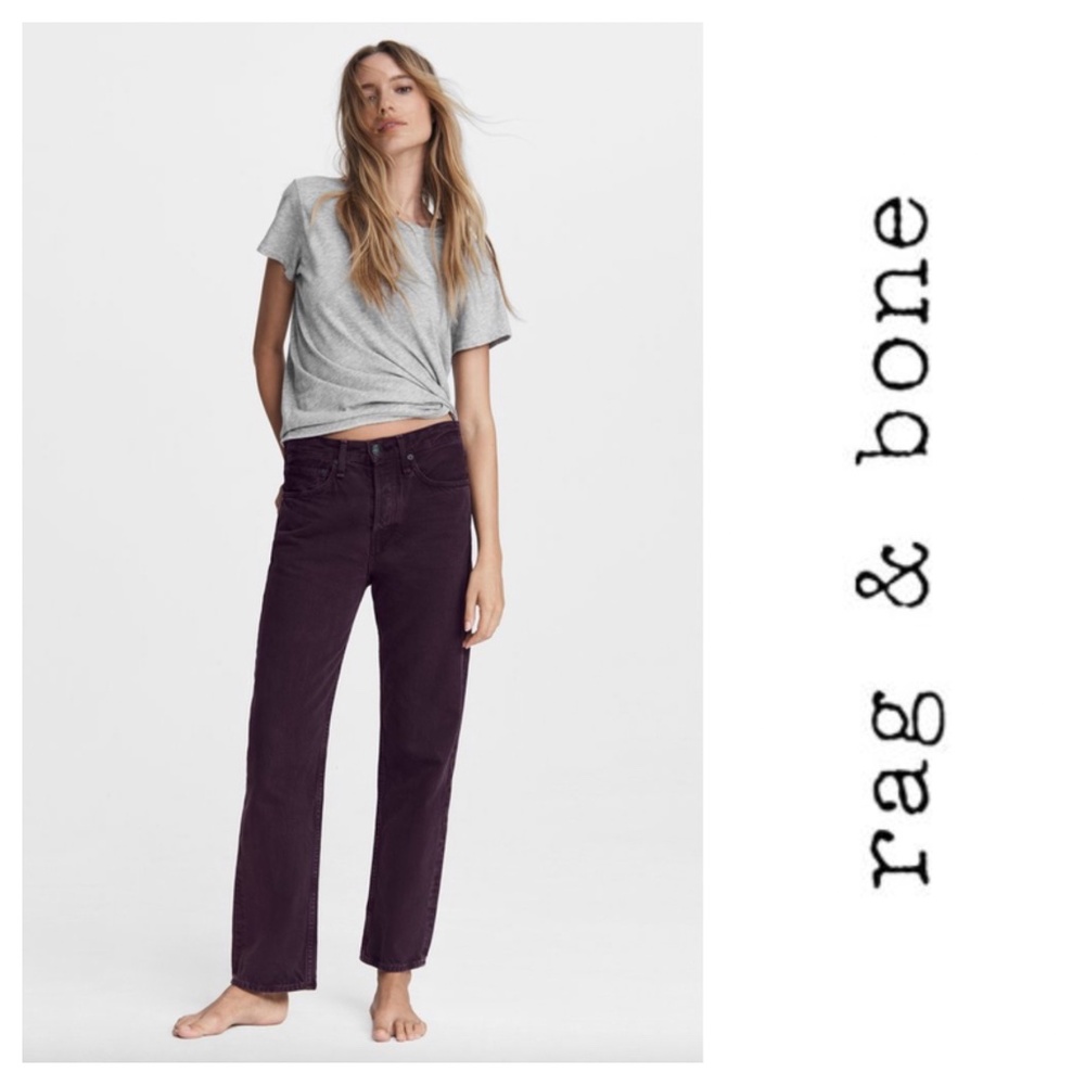 rag & bone Women's Cropped Jeans in Deep Purple